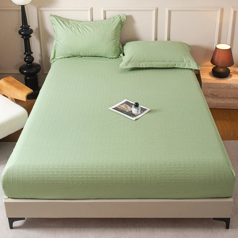 Housse de matelas unie douce pour la maison, drap-housse avec bande élastique pour lit simple, double, king, queen 90/120/150/180/200CM