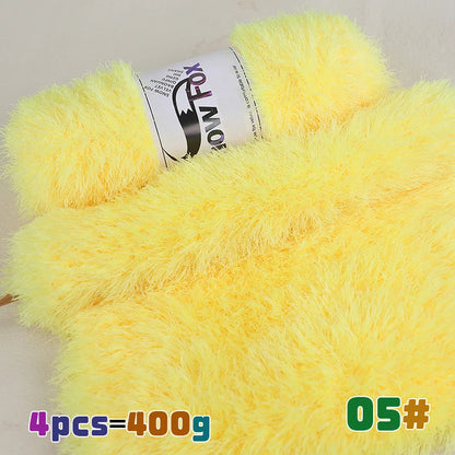 Fil de fausse fourrure 400g, fil de plumes, fil de cils, fil épais pour tricoter à la main, adapté au tricot de grands manteaux, pyjamas, foulards, chapeaux, châles, gilets