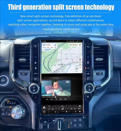 Autoradio Android 13 8 + 128 go, pour Dodge Ram 1500 2500 3500 2019-2023 Carplay Android Auto 4G, lecteur multimédia de voiture GPS QLED