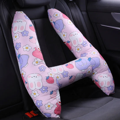 Cute Animal Pattern Kid Neck Head Support, U-Shape Children Travel Pillow Cushion for Car Seat, Safety Neck Pillow for Kids
