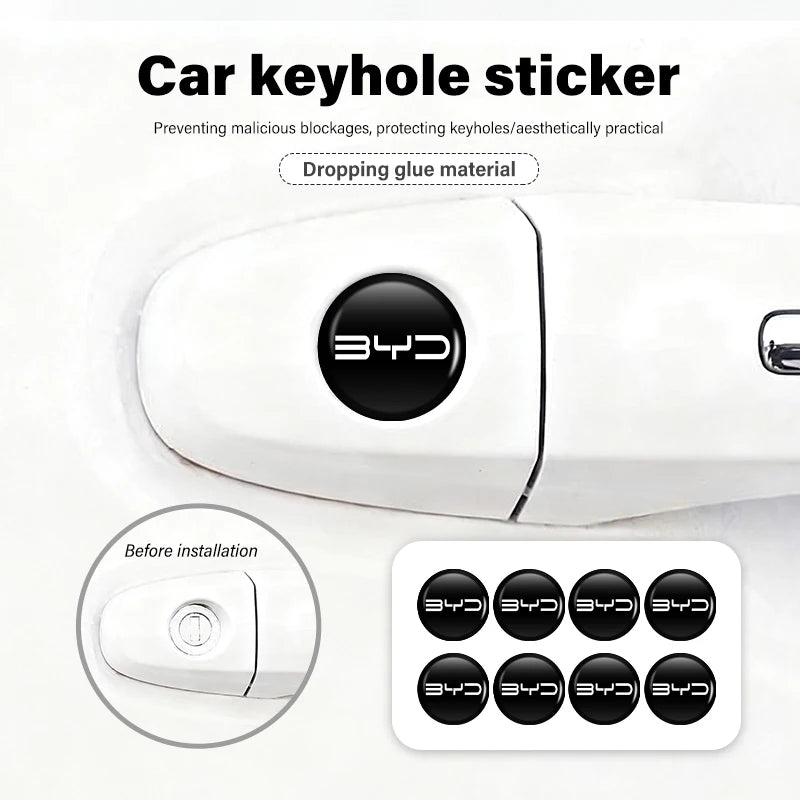 Autocollants de serrure de voiture BYD, trou de serrure, Protection Anti-blocage, accessoires de style Tang MAX DMI Qin EV600 Han EV Yuan Song PLUS Pro