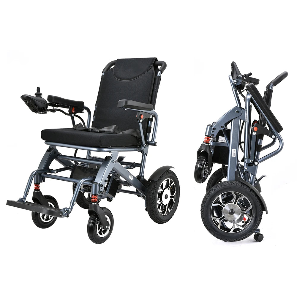 Fauteuil roulant électrique motorisé en aluminium, Joystick léger et Portable automatique, fauteuil roulant électrique pour personnes âgées handicapées
