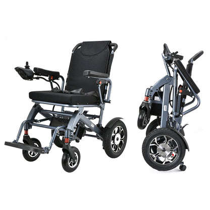 Fauteuil roulant électrique motorisé en aluminium, Joystick léger et Portable automatique, fauteuil roulant électrique pour personnes âgées handicapées