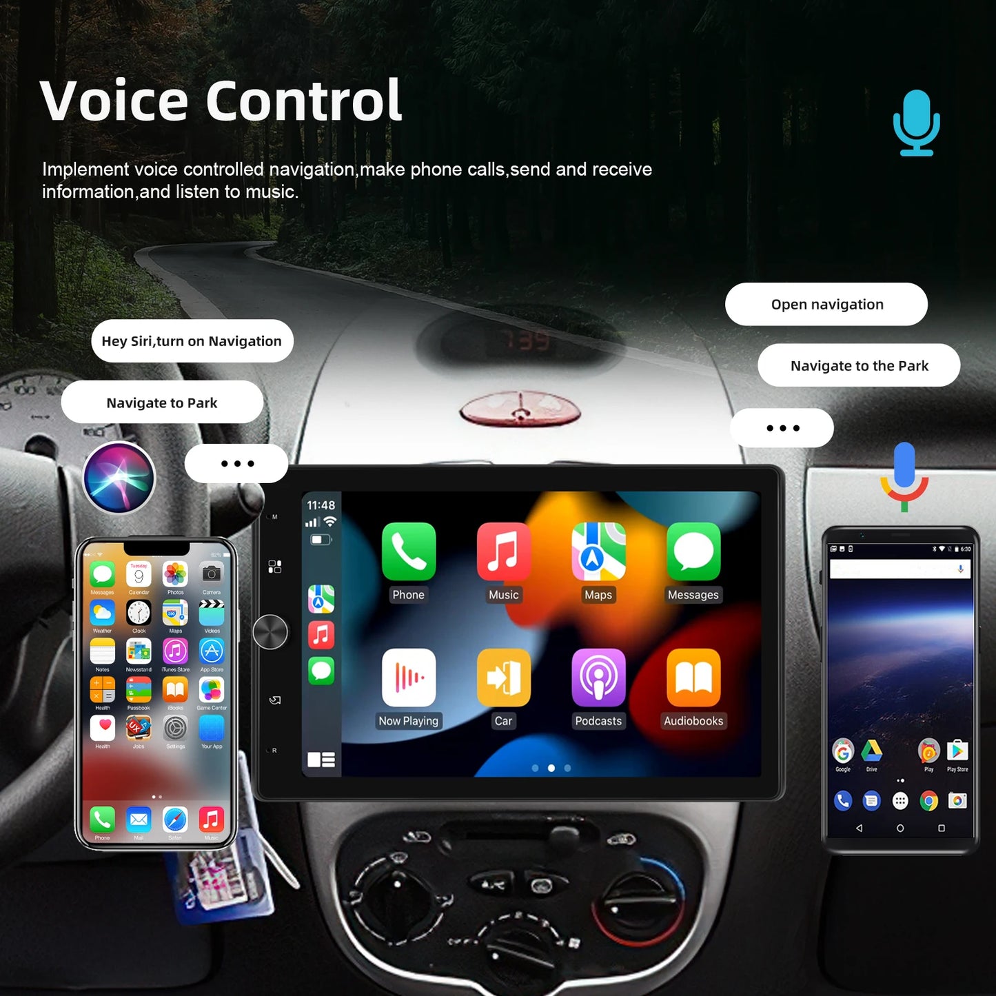 Podofo 10.4 ''HD 1Din lecteur MP5 Carplay Android Auto lecteur multimédia voiture stéréo miroir lien Bluetooth voiture Audio Bluetooth FM