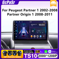 Autoradio Carplay pour Peugeot Partner 1 2002-2008 Partner origine 1 2008-2011 GPS Android Auto lecteur multimédia stéréo No 2din