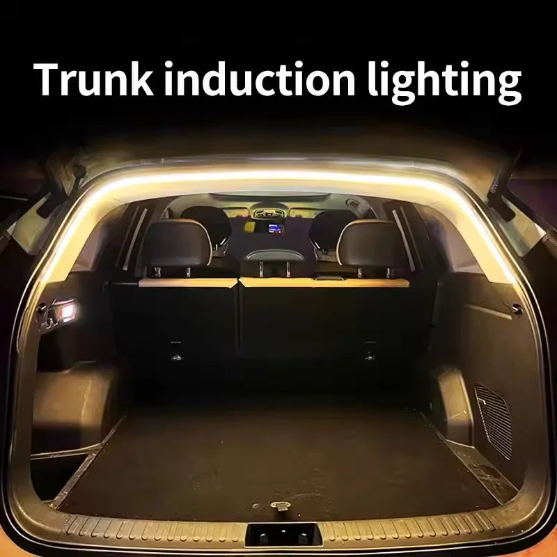 Éclairage de coffre de voiture haute luminosité, lumière ambiante, décoration intérieure, câblage LED, détection automatique gratuite, bande lumineuse pour hayon