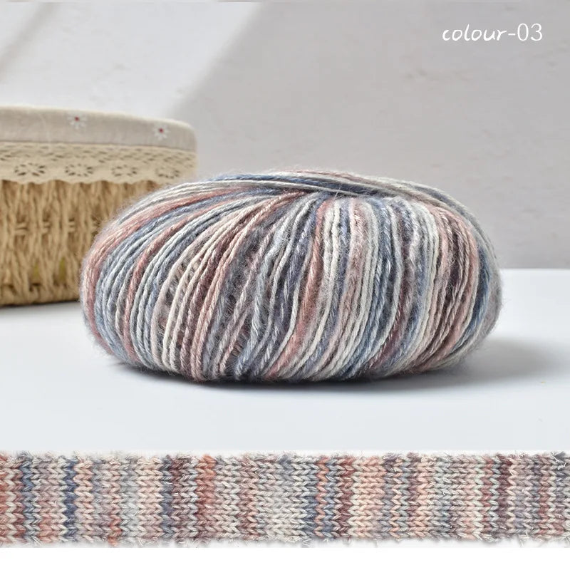 Rouleau de fil à gâteau dégradé, 50g/rouleau, bricolage, laine tricotée à la main, fil Mohair, fil de coton, fil doux au Crochet, vêtements, chapeau, écharpe