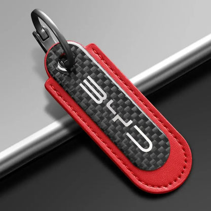 Porte-clés de voiture de luxe en Fiber de carbone, Logo, cadeaux pour BYD ATTO, 2025