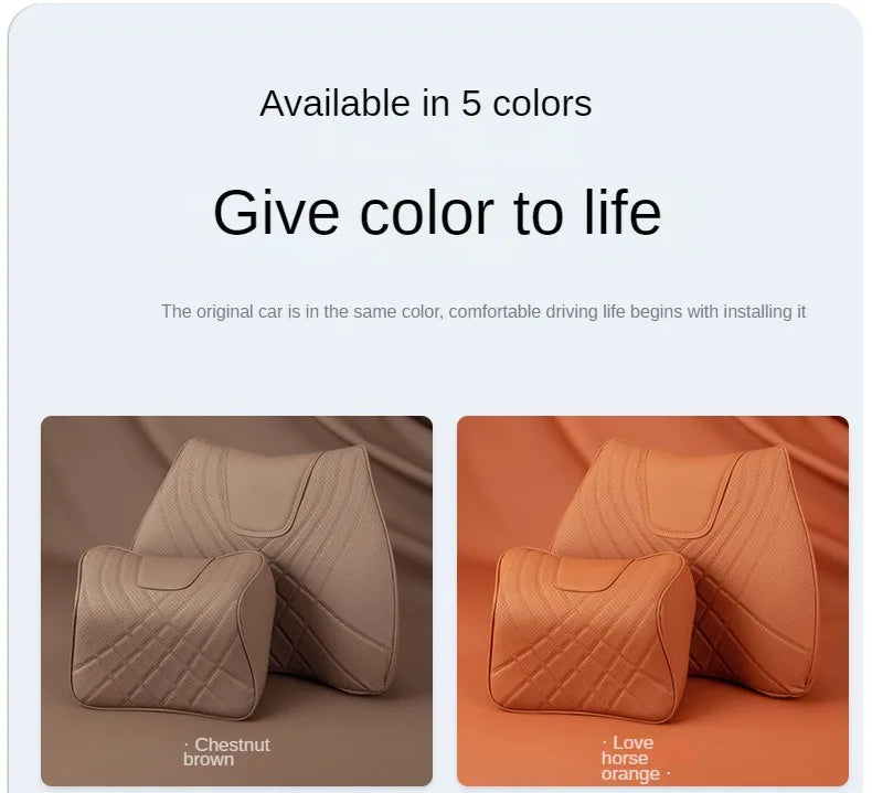 Ensemble d'oreillers pour appui-tête de voiture, couture en cuir, Support de taille lombaire, mousse à mémoire de forme, coussin de protection du cou, accessoires, nouvelle collection