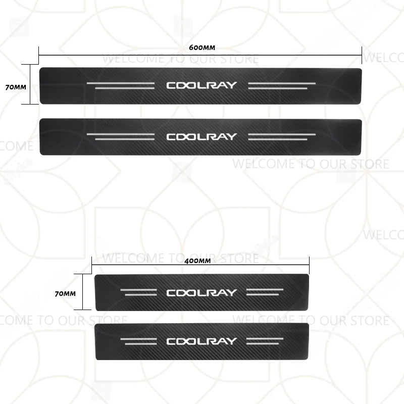 Autocollants de coffre en Fiber de carbone, 4/5 pièces, pour voiture Geely Zeekr LYNK & CO Azkarra Monjaro Atlas Pro Coolray Tugella, décor de seuil de porte