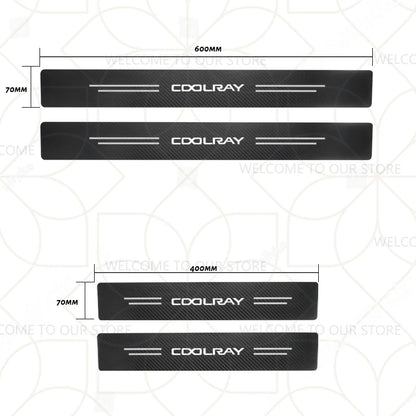 Autocollants de coffre en Fiber de carbone, 4/5 pièces, pour voiture Geely Zeekr LYNK & CO Azkarra Monjaro Atlas Pro Coolray Tugella, décor de seuil de porte