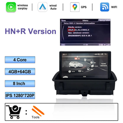 8 "CarPlay pour Audi Q3 2011-2018 RMC HNR autoradio Vedio multimédia stéréo DSP Android Auto écran tactile 4G WIFI Navigation GPS