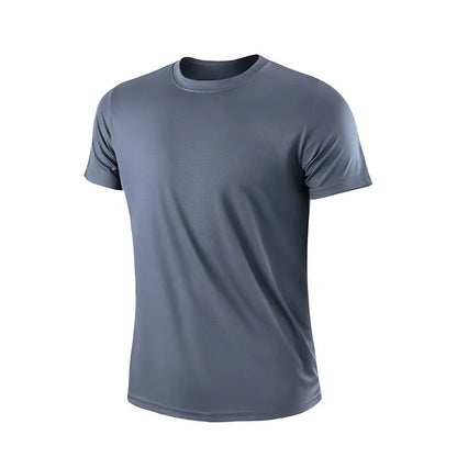 T-Shirt à manches courtes pour hommes, séchage rapide, course à pied, évacuation de l'humidité, col rond, exercice d'entraînement, chemise de Sport, hauts légers