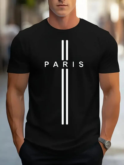 Mode hommes simple couleur unie imprimé à manches courtes été hauts rue mode col rond T-shirt hommes T-shirt ample
