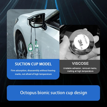 SEAMETAL – miroir convexe de voiture sans bords, grand Angle, forte ventouse, miroir d'angle mort, rétroviseur sûr à 360 degrés pour le stationnement