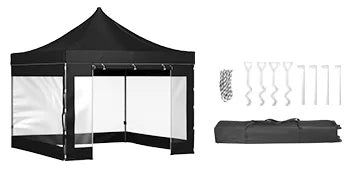 SucceBuy 10x10 Pop Up auvent tente extérieure dix avec parois latérales amovibles et sac à roulettes abri portable instantané pour camp de fête