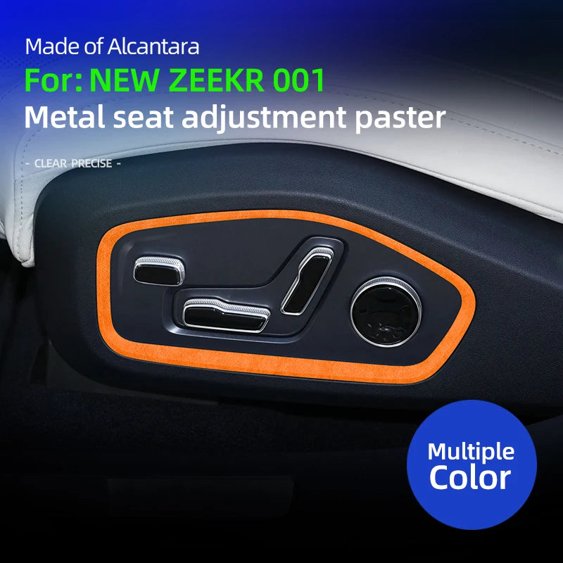 Pour ZEEKR 001 2026 rafraîchie, 001 Max Ultra, Alcan tara panneau de réglage du siège de rangée avant cadre métallique autocollant de garniture accessoires de voiture