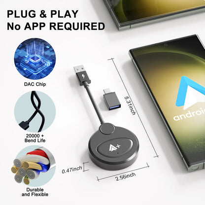 Adaptateur vidéo sans fil Android Auto, Carplay, avec Netflix/YouTube/TikTok, pour voitures Android sans fil OEM