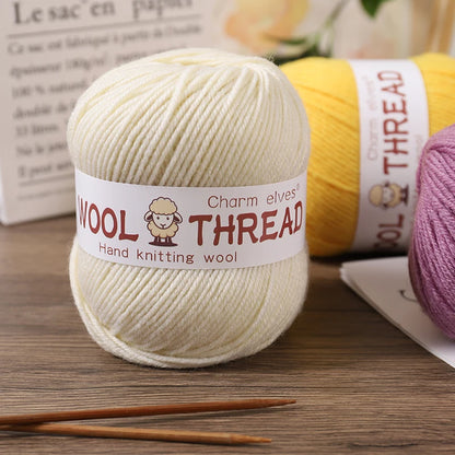 Fil de laine d'aldéhyde moyen, production de bricolage fin, tricoté à la main, pull chaud à la mode, écharpe et chapeau, boule de fil, 500g