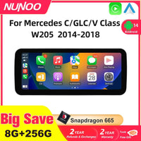 Android 14 sans fil CarPlay pour Mercedes Benz classe C W205 écran Android Auto multimédia Navigation GPS SWC DSP 4G WiFi