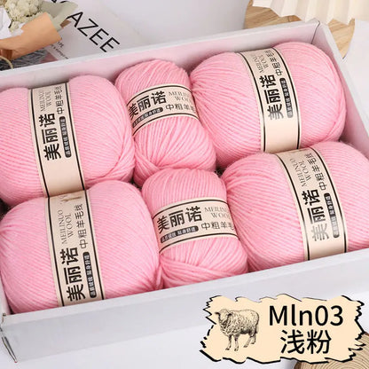 Fil de laine mi-épais pour chaussettes, tricot à la main, pull, pantalon, foulards, vêtements en cachemire mérinos, fil de Crochet doux pour bébé, 500 g/ensemble