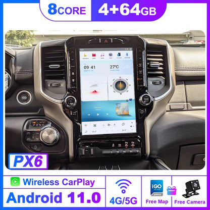 Android 11 8 + 256G Tesla écran pour Dodge RAM 1500 2018-2022 lecteur multimédia de voiture GPS de voiture Navi Auto stéréo magnétophone Carplay