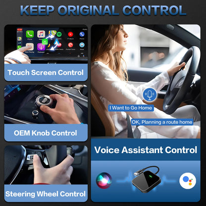 2 en 1 sans fil CarPlay Android Auto Dongle Plug & Play Smart Mini AI Box voiture pour adaptateur Bluetooth KowanKit 2026