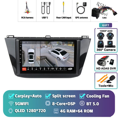 Android 15 Carplay Auto 2K écran autoradio lecteur multimédia pour Volkswagen Tiguan 2 Mk 2016 2017-2019 2 din Autoradio stéréo