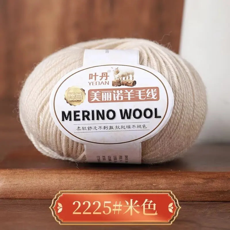 Rouleau de fil de laine mérinos doux pour bébé, 50g/rouleau, 100M, anti-boulochage, bricolage, tricot à la main, écharpe au Crochet, vêtements, chapeaux