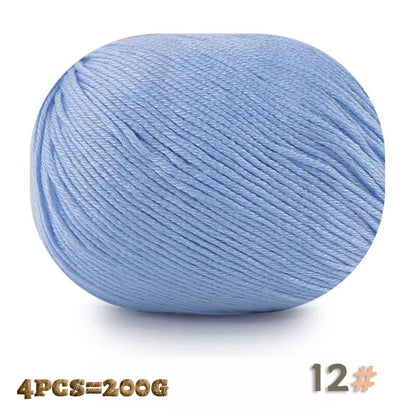 200 g 6 brins de boules de fil doux tricotées faites à la main d'épaisseur moyenne pour la fabrication de pulls, chapeaux, foulards, gants, chaussures en fil, boules de fil doux, 1 pièce = 4 boules = 200 grammes