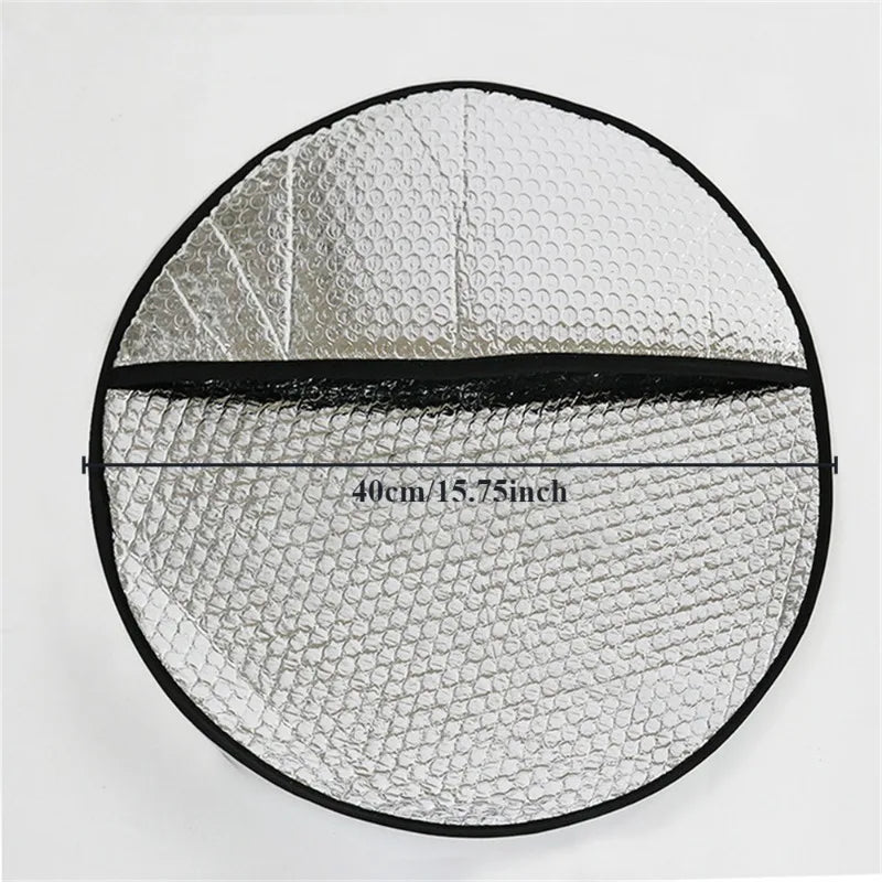 Pare-soleil de pare-brise de voiture en aluminium, Protection solaire Anti-uv, pliable, fournitures de voiture, pare-soleil pour volant de voiture, argent