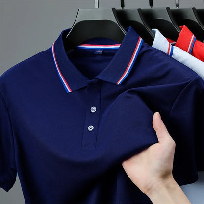 Polo décontracté à manches courtes pour hommes, couleur unie, haut polyvalent, à la mode et confortable, nouvelle collection été 2025