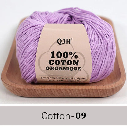 QJH 100% fil de coton, fil de poids de Sport pour bébé en coton, fil Amigurumi, fil doux d'été, fil au Crochet/à tricoter-6 pièces
