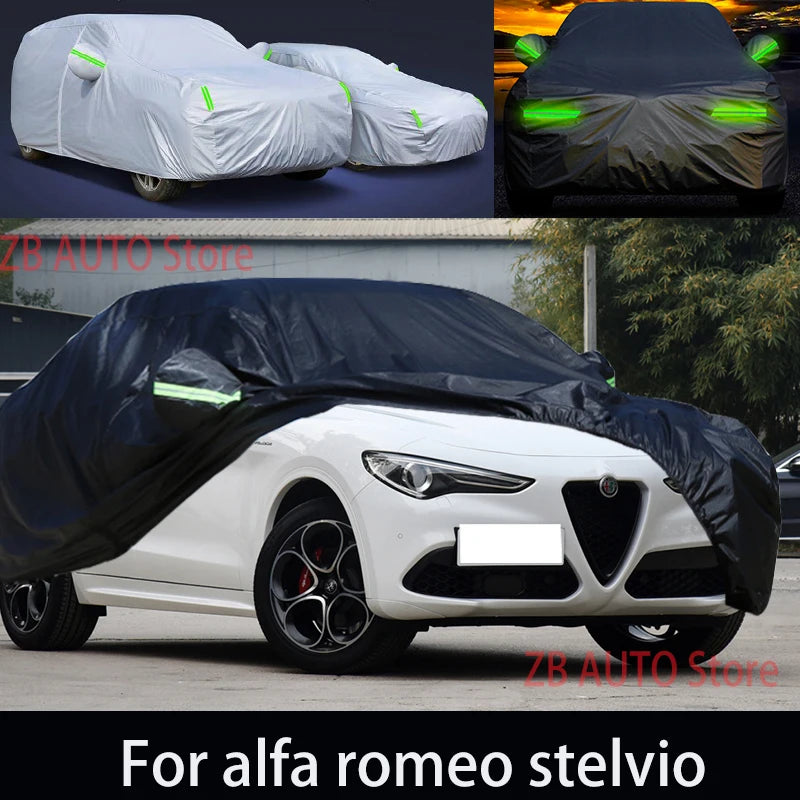 Pour alfa romeo stelvio Protection extérieure bâches de voiture complètes couverture de neige parasol étanche à la poussière accessoires extérieurs de voiture