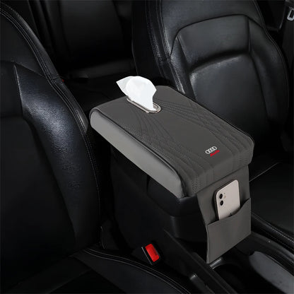 Boîte d'accoudoir de voiture en cuir, 1 pièce, housse de coussin de Protection avec sac de rangement pour Audi Sline A3 8P 8L 8V A4 B8 B6 B7 B9 A6