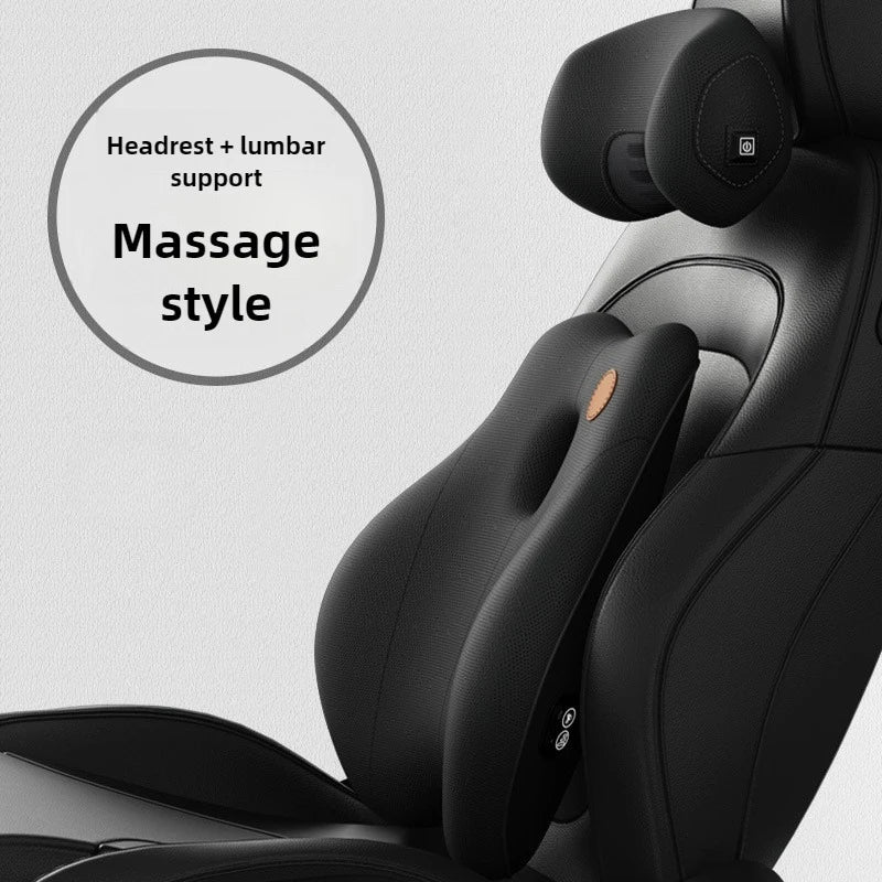 Car Electric Massage Headrest Lumbar Support Vibration Waist Lumbar Neck Pillow Backrest Cushion Car Seat Interior Accessories