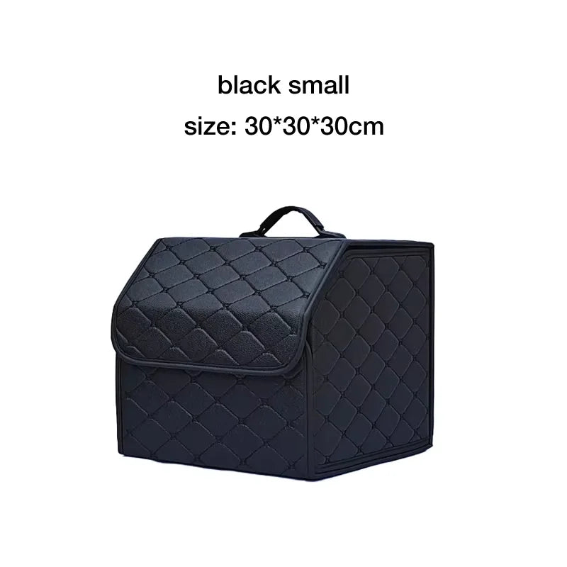 Boîte de rangement pour coffre de voiture, grande capacité, outils multi-usages automobiles, sac de rangement, rangement, rangement, cuir, pliable pour l'urgence