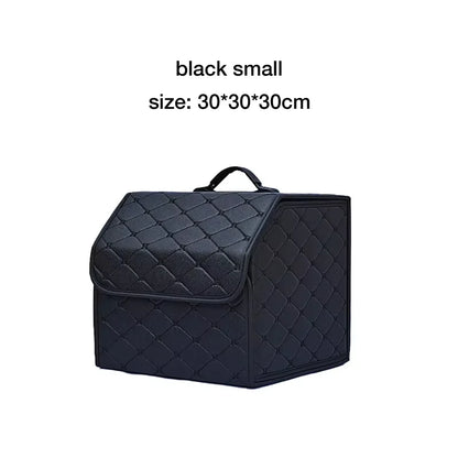 Boîte de rangement pour coffre de voiture, grande capacité, outils multi-usages automobiles, sac de rangement, rangement, rangement, cuir, pliable pour l'urgence