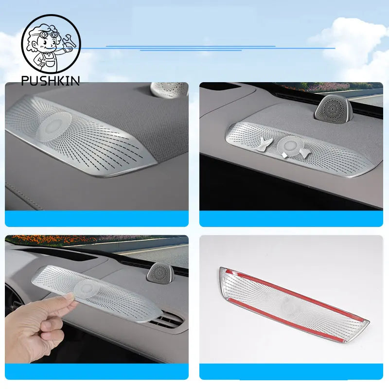Couverture de haut-parleur audio intérieur de voiture pour Geely ZEEKR, couverture d'œuvres d'art, garniture de porte, accessoires de garniture, 7X, 2024, 2025, 2026