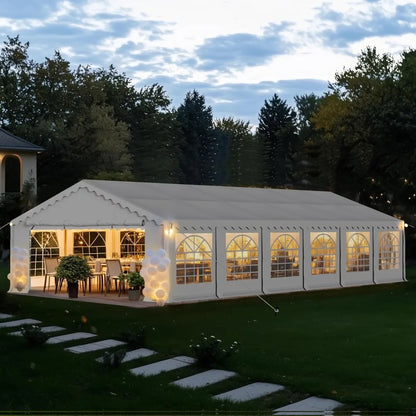 Tente de réception extérieure robuste 20x40, grande tente commerciale pour événements et mariages avec parois latérales amovibles et 7 sacs de rangement
