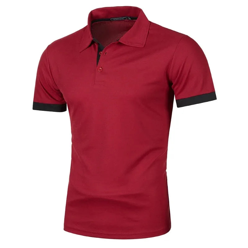 Polo à manches courtes pour hommes, couleur unie, Streetwear, t-shirts légers à revers pour hommes, hauts de Sport de Jogging d'été, nouvelle collection