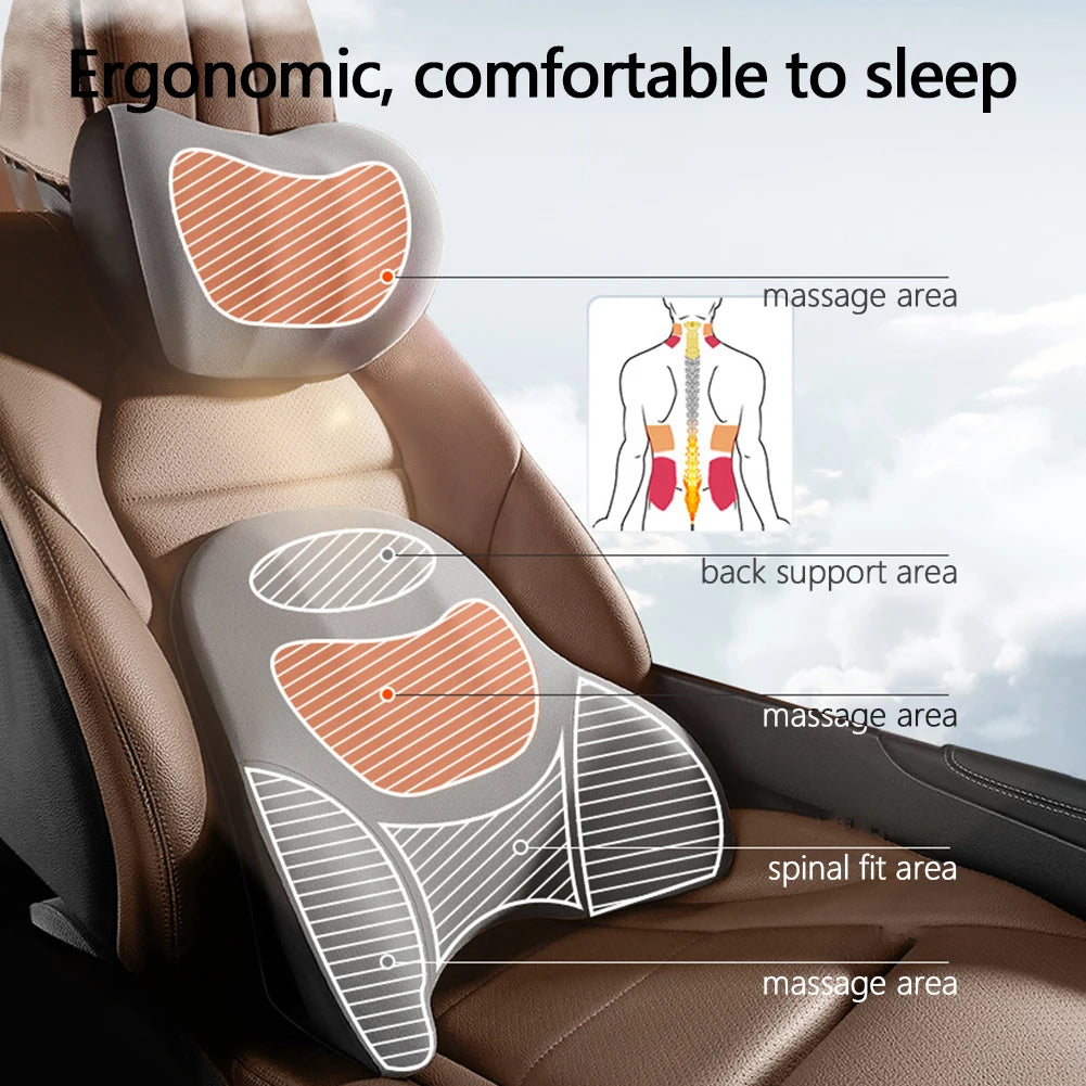 Oreiller cervical électrique pour voiture, vibration valide, support de voiture intelligent, coussin lombaire, siège, sauna, repos du dos