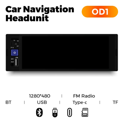 MEKEDE 6.86 pouces 1din Autoradio universelle MP5 type-c lecteur HD écran tactile Autoradio multimédia sans fil et filaire Carplay
