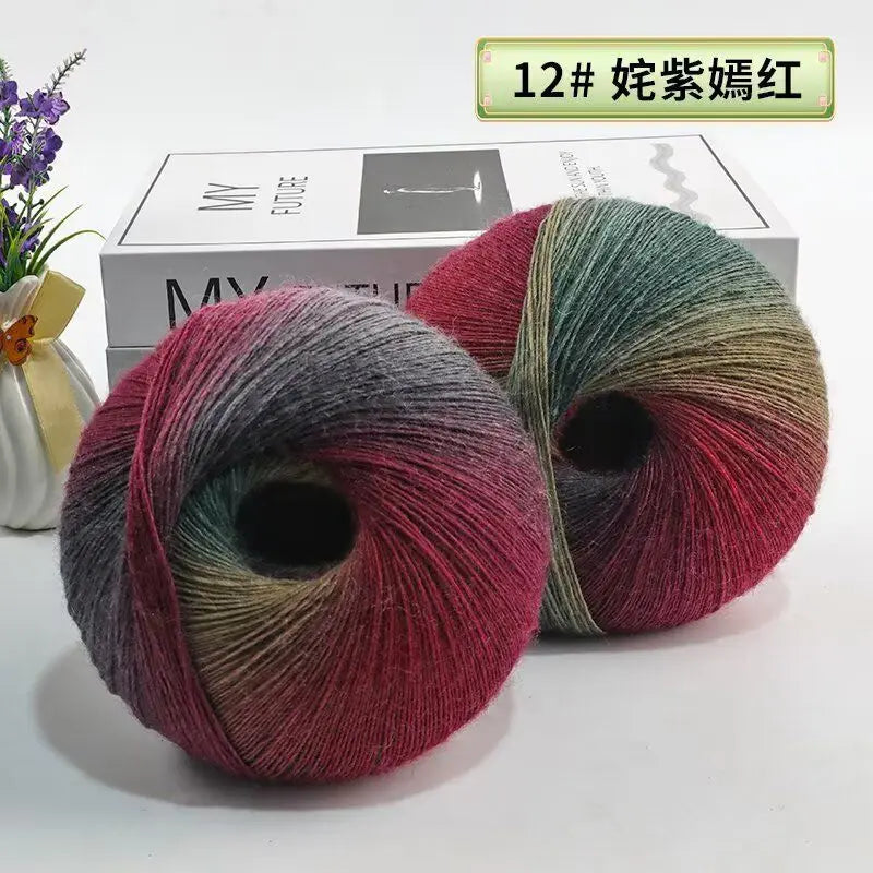 Fil de laine arc-en-ciel 200 g/ensemble, pour tricoter, châles, écharpes, pulls, vestes, chapeaux, bricolage, fil de teinture à Segment doux et confortable