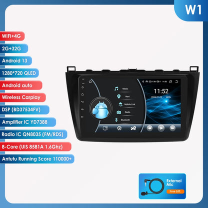 Hizpo Android 14 pour Mazda 6 2007 - 2012 lecteur multimédia de voiture Navigation GPS Radio Carplay Navi 360 caméra 4G No 2 Din 2din DVD