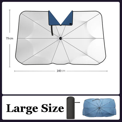 Parasol de pare-brise de voiture avec 360 ° Pare-soleil pour fenêtre avant, poignée pliable à Rotation, Protection UV, accessoires de voiture d'été