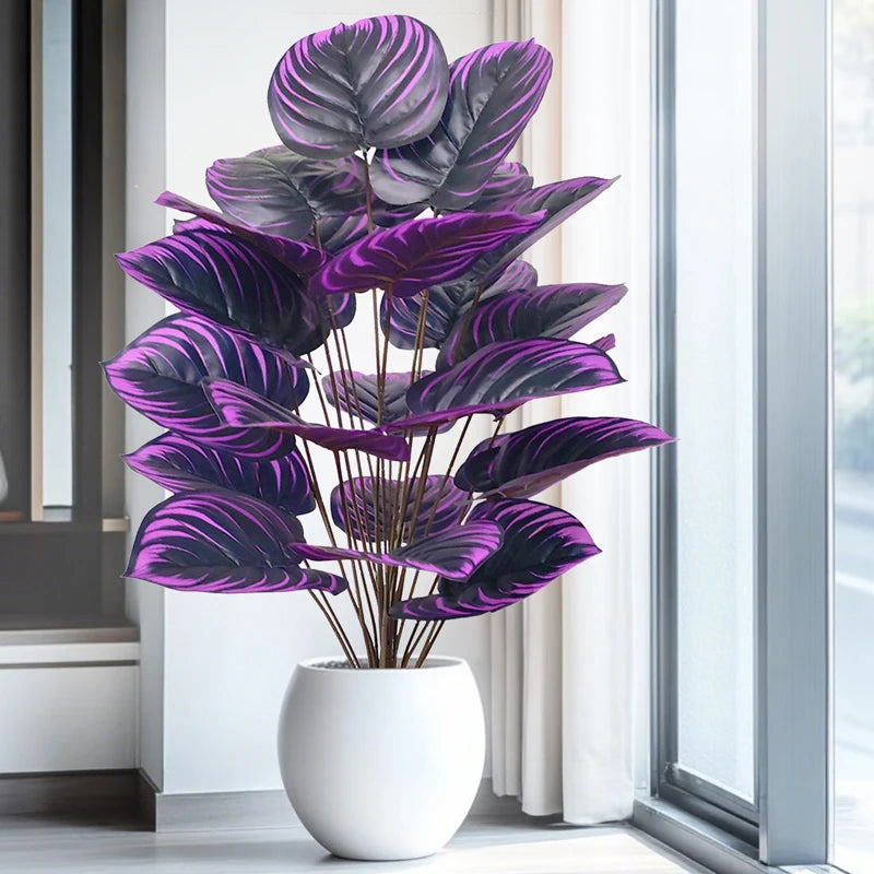 Grand palmier artificiel de 57 à 75cm, branches de plantes Monstera, feuilles de tortue en plastique, feuilles au toucher réel pour décoration de jardin de maison