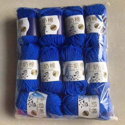 Fil de laine et de coton au lait, 500g, fil au Crochet pour écharpe tricotée à la main, pull, sacs de poupées, bricolage, fournitures de tricot au Crochet, 10 pièces/lot