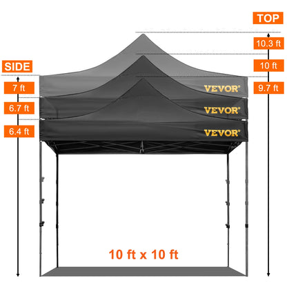 SucceBuy 10x10 Pop Up auvent tente extérieure dix avec parois latérales amovibles et sac à roulettes abri portable instantané pour camp de fête