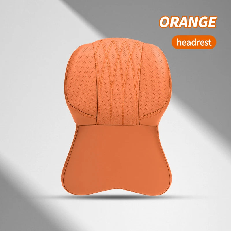 High Quality Universal Car Headrest Cushion Car Seat Neck Pillow Perforated Leather Breathable Lumbar Support Car Pillow